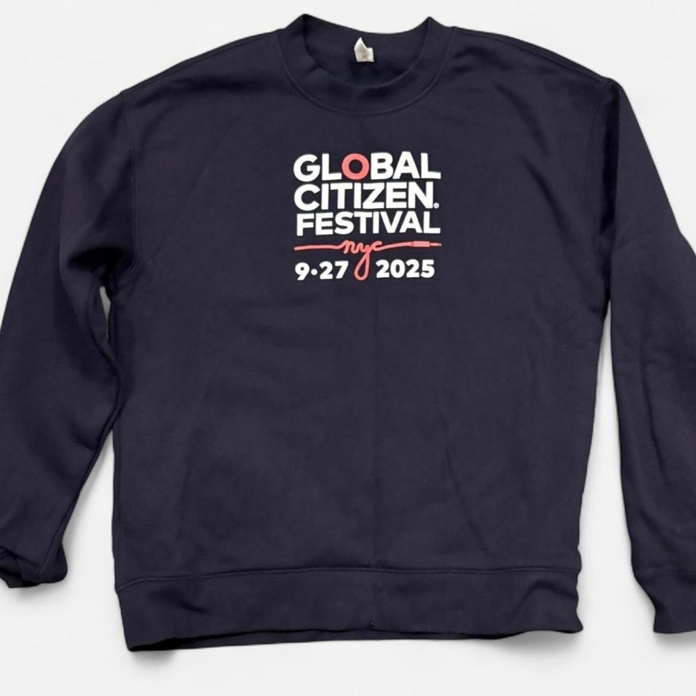 Official 2025 Global Citizen Festival NYC black crewneck sweatshirt Size M